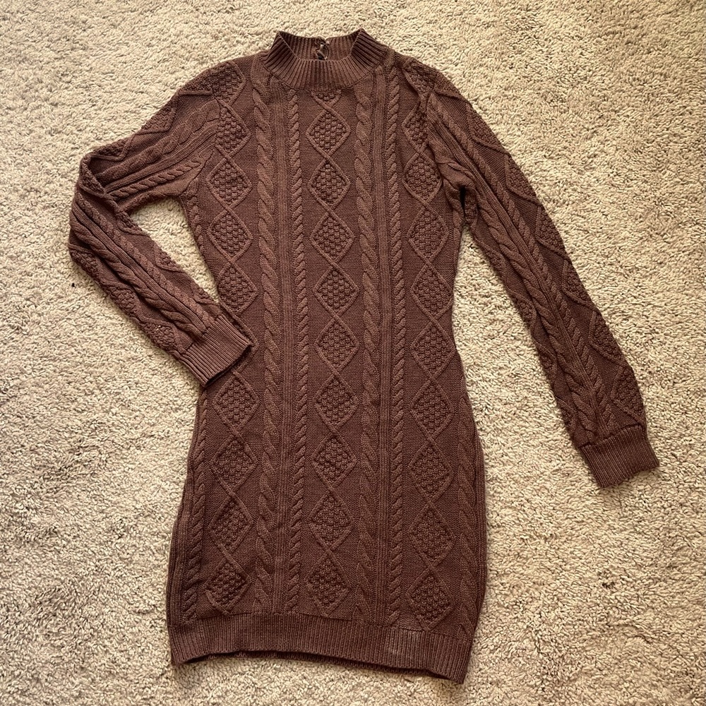 Open back high neck boutique sweater dress size S